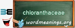 WordMeaning blackboard for chloranthaceae